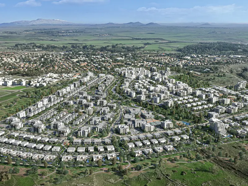 Render of the whole HaRama quarter in Katzrin seen from above